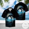 Dolphins Moonlit Night Scene Hawaiian Spectacular - Adult & Kids T-Shirts, Sweatshirts & Hoodies apparel design preview 1