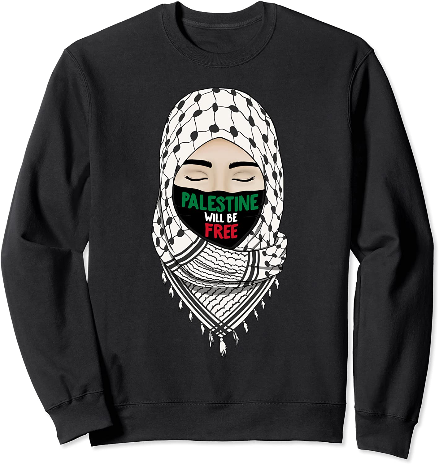 Palestine Will Be Free Gaza Flag Arabic Support Scarf Design