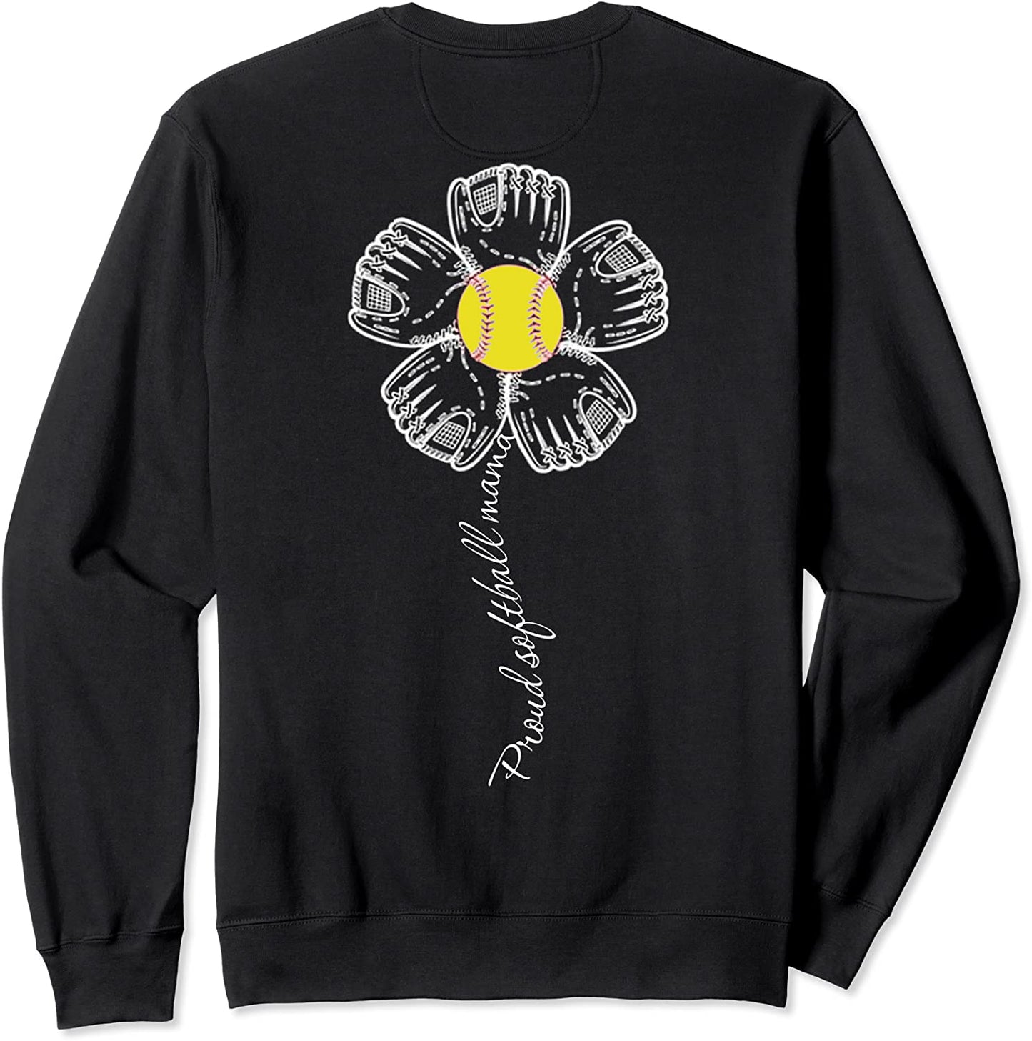 Proud Softball Mama Flower Mothers Day Back Outfit