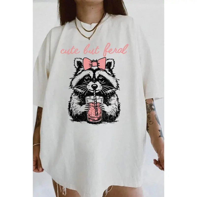 E But Feral Raccoon Lovers Raccon Casual Comfort - Adult & Kids T-Shirts, Sweatshirts & Hoodies apparel design preview 1