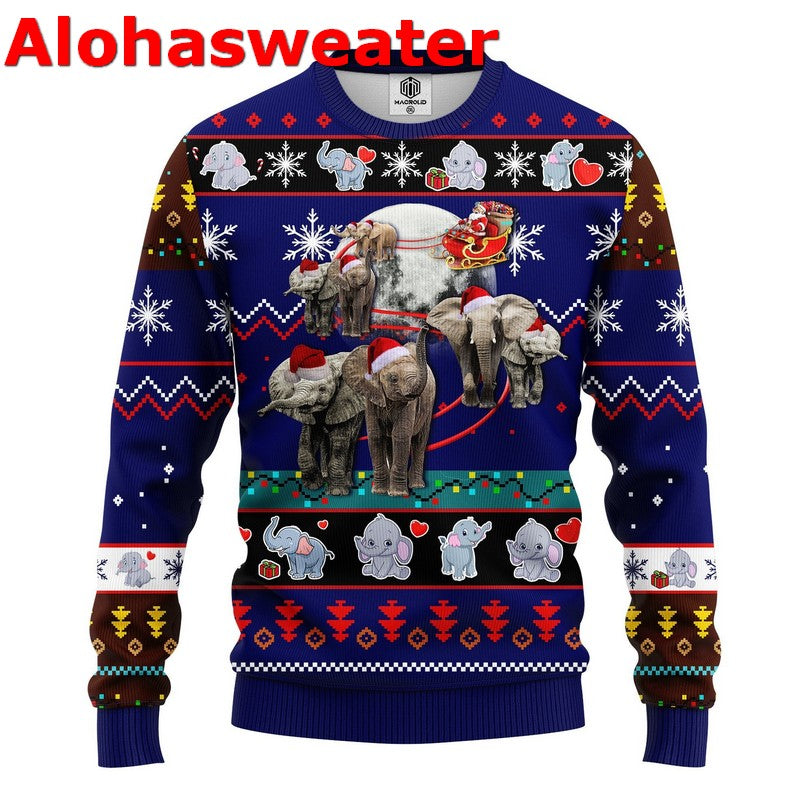 Elephant Noel Ugly Christmas Sweater - Holiday Gift product image