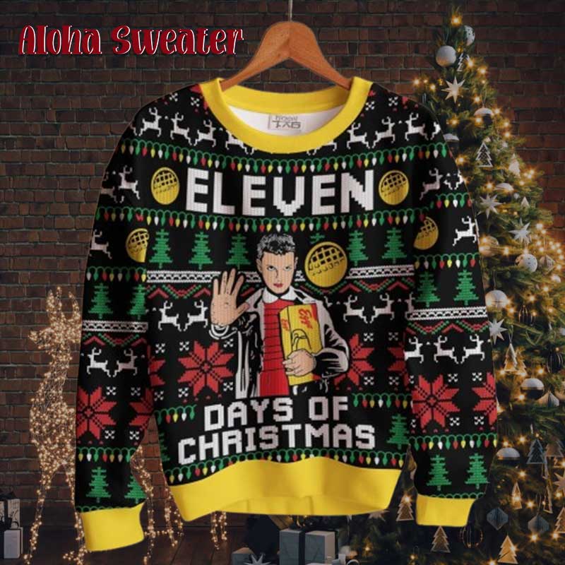 Eleven From Stranger Things Ugly Christmas Sweater - Holiday Gift product image 3