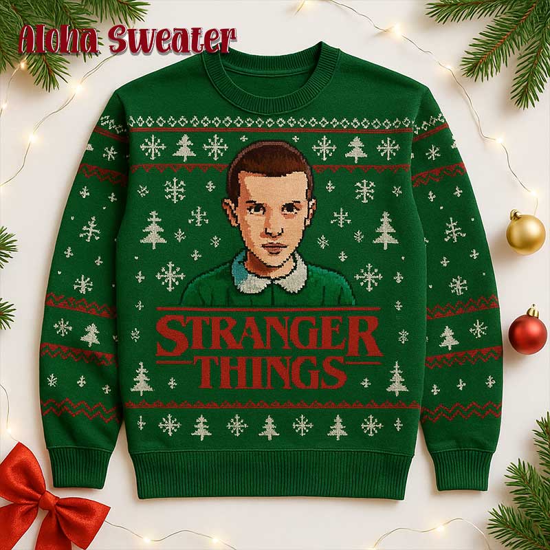 Big Package For You Stranger Things Ugly Christmas Sweater - Holiday Gift product image 5