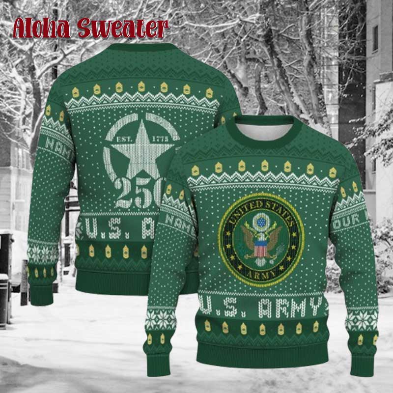 Always Ready Ranks Us Army Ugly Christmas Sweater - Holiday Gift product image 5