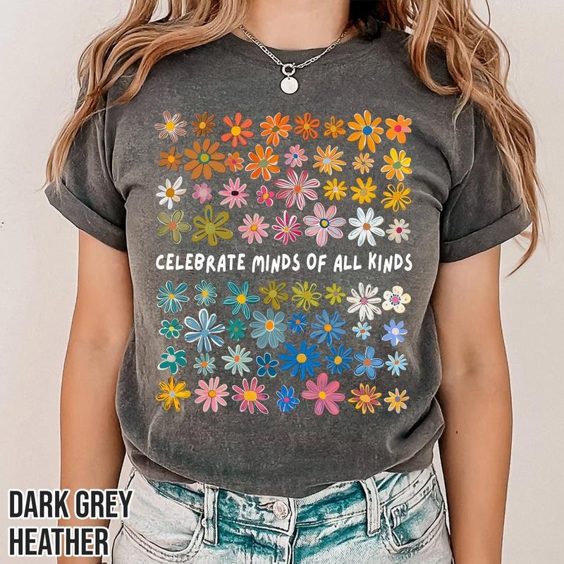 Everyone Is Welcome Here Celebrate Minds All Kinds - Adult & Kids T-Shirts, Sweatshirts & Hoodies apparel design preview 1