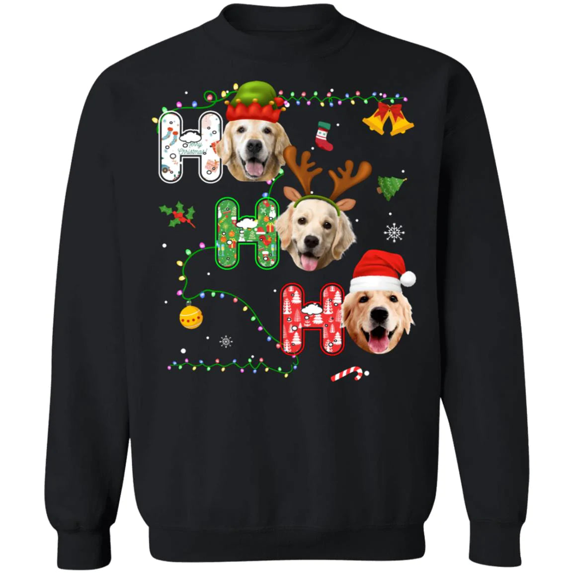 Ho ho ho golden retriever Christmas Sweater - Holiday Gift product image 2