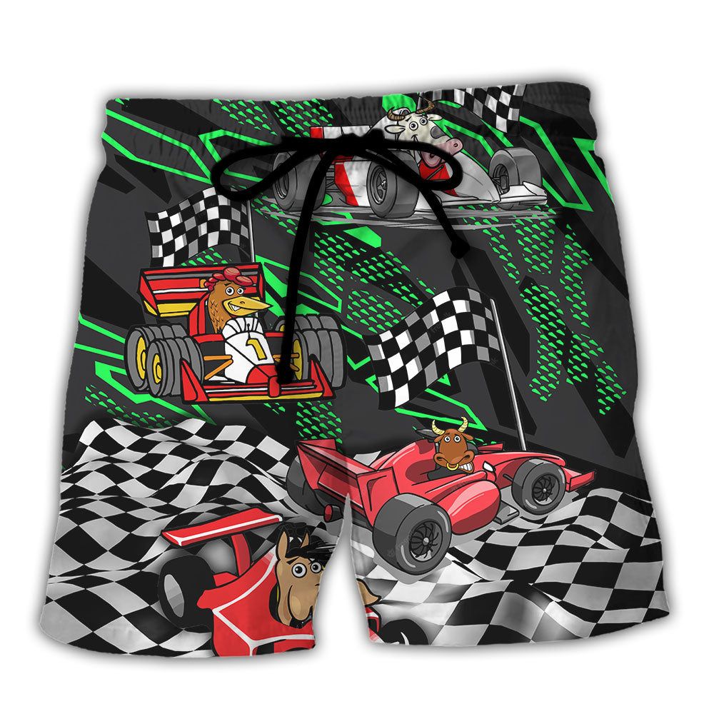 F1 Formula One Animals Racing Car Funny Speed - Adult & Kids T-Shirts, Sweatshirts & Hoodies apparel design preview 1