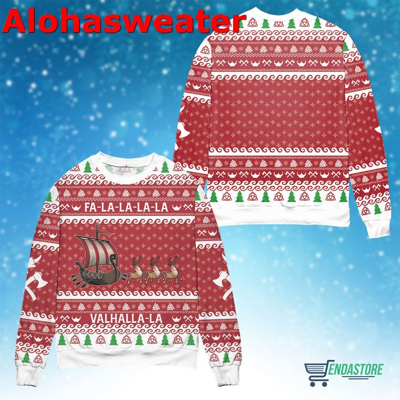 FaLaLaLa ValhallaLa Viking Ugly Christmas Sweater - Holiday Gift product image 2