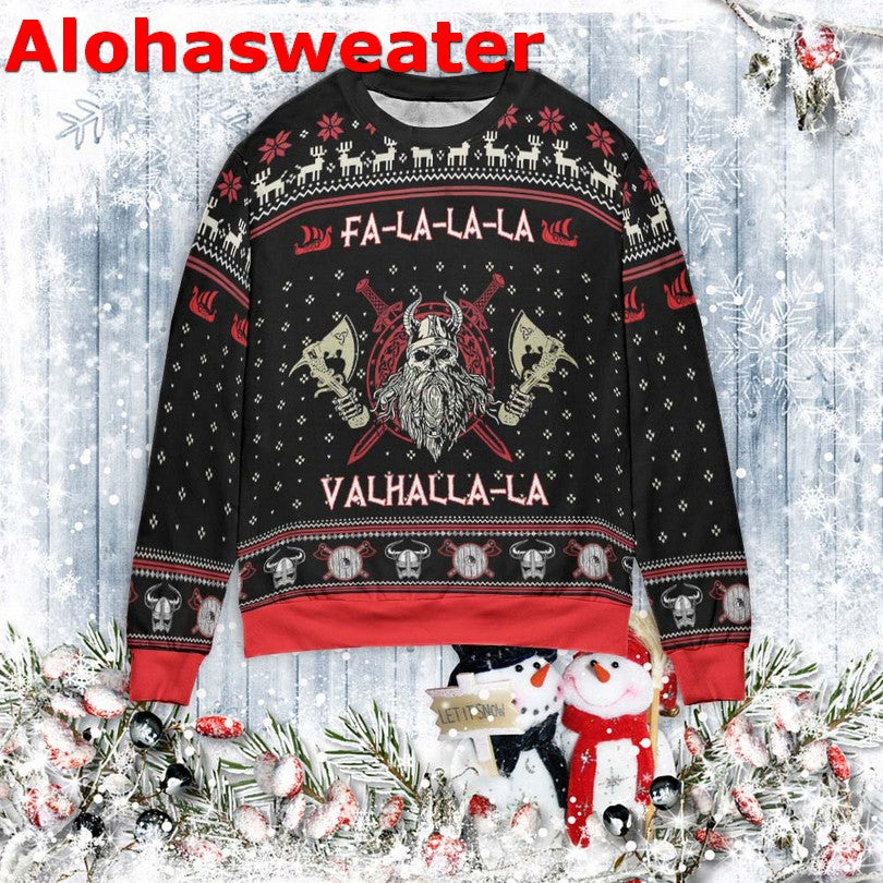 FaLaLaLa ValhallaLa Viking Ugly Christmas Sweater - Holiday Gift product image 3