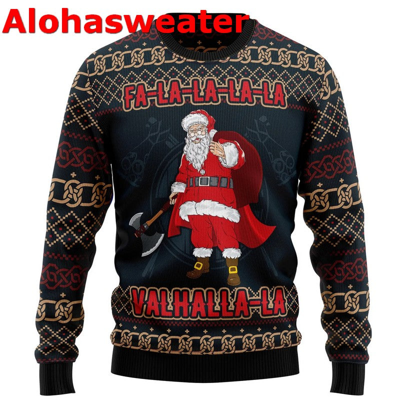 FaLaLaLa ValhallaLa Viking Ugly Christmas Sweater - Holiday Gift product image