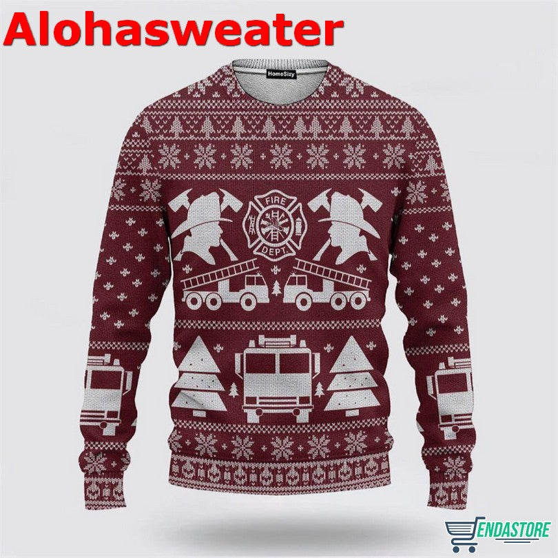 Firefighter Ugly Christmas Sweater - Gift Idea product image