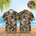 Men's Koi Fish Print Hawaiian Dark Blue Cotton Button - Adult & Kids T-Shirts, Sweatshirts & Hoodies apparel design preview 1