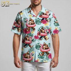Hawaiian Flamingo Short Sleeve Button Down Tropical - Adult & Kids T-Shirts, Sweatshirts & Hoodies apparel design preview 1