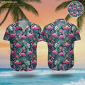 Pink Flamingo Hawaiian Casual Button Down Short - Adult & Kids T-Shirts, Sweatshirts & Hoodies apparel design preview 1
