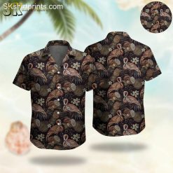 Pink Flamingo Hawaiian Tropical Birds Button Down - Adult & Kids T-Shirts, Sweatshirts & Hoodies apparel design preview 1
