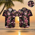 Pink Flamingo Hawaiian Tropical Aloha Button Down - Adult & Kids T-Shirts, Sweatshirts & Hoodies apparel design preview 1