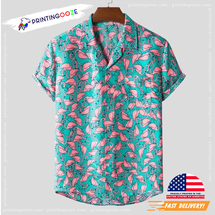 Flamingos Beach Hawaiian - Adult & Kids T-Shirts, Sweatshirts & Hoodies apparel design preview 1
