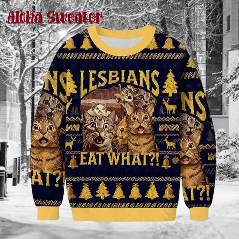 Gay Cozy Not Today Goat Rainbow Ugly Christmas Sweater - Holiday Gift product image 3