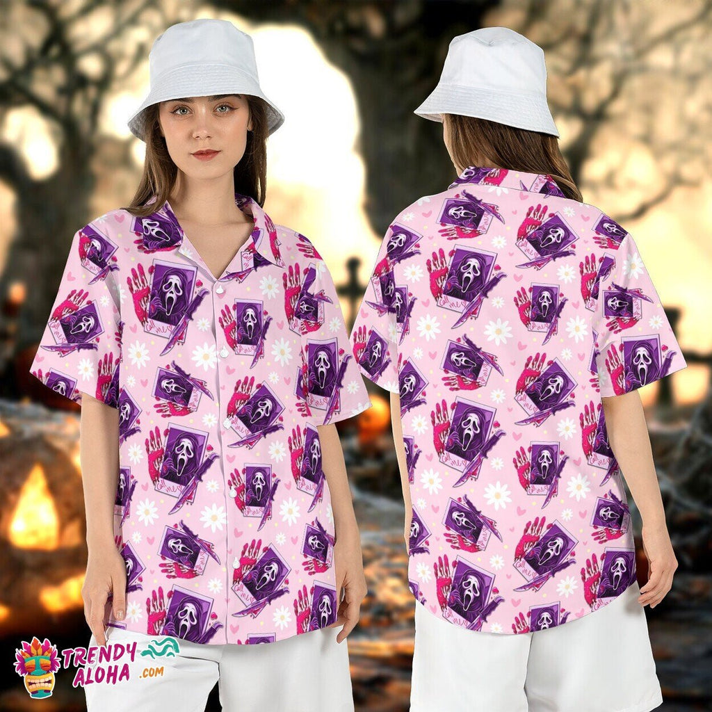 Ghostface Pink Horror Scream Movie Call Me Halloween - Adult & Kids T-Shirts, Sweatshirts & Hoodies apparel design preview 1