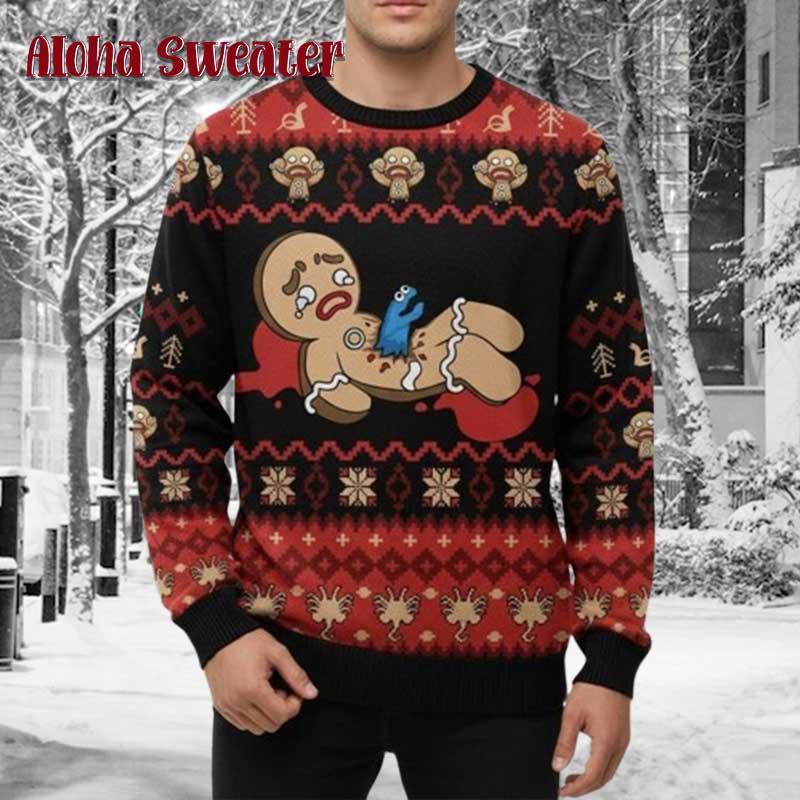 Gingerbread Ginjas Cookies Ugly Christmas Sweater - Holiday Gift product image 3
