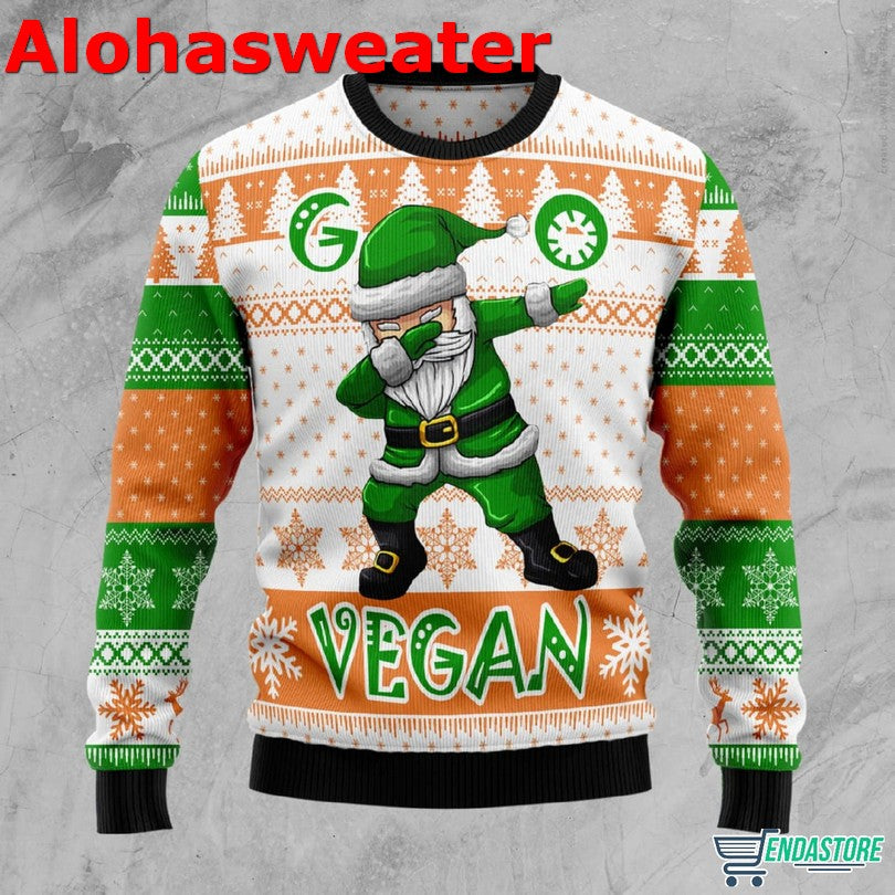 Go Vegan Santa Ugly Christmas Sweater - Holiday Gift product image