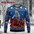 Godzilla Skull Santa Clause Ugly Christmas Sweater - Holiday Gift product image