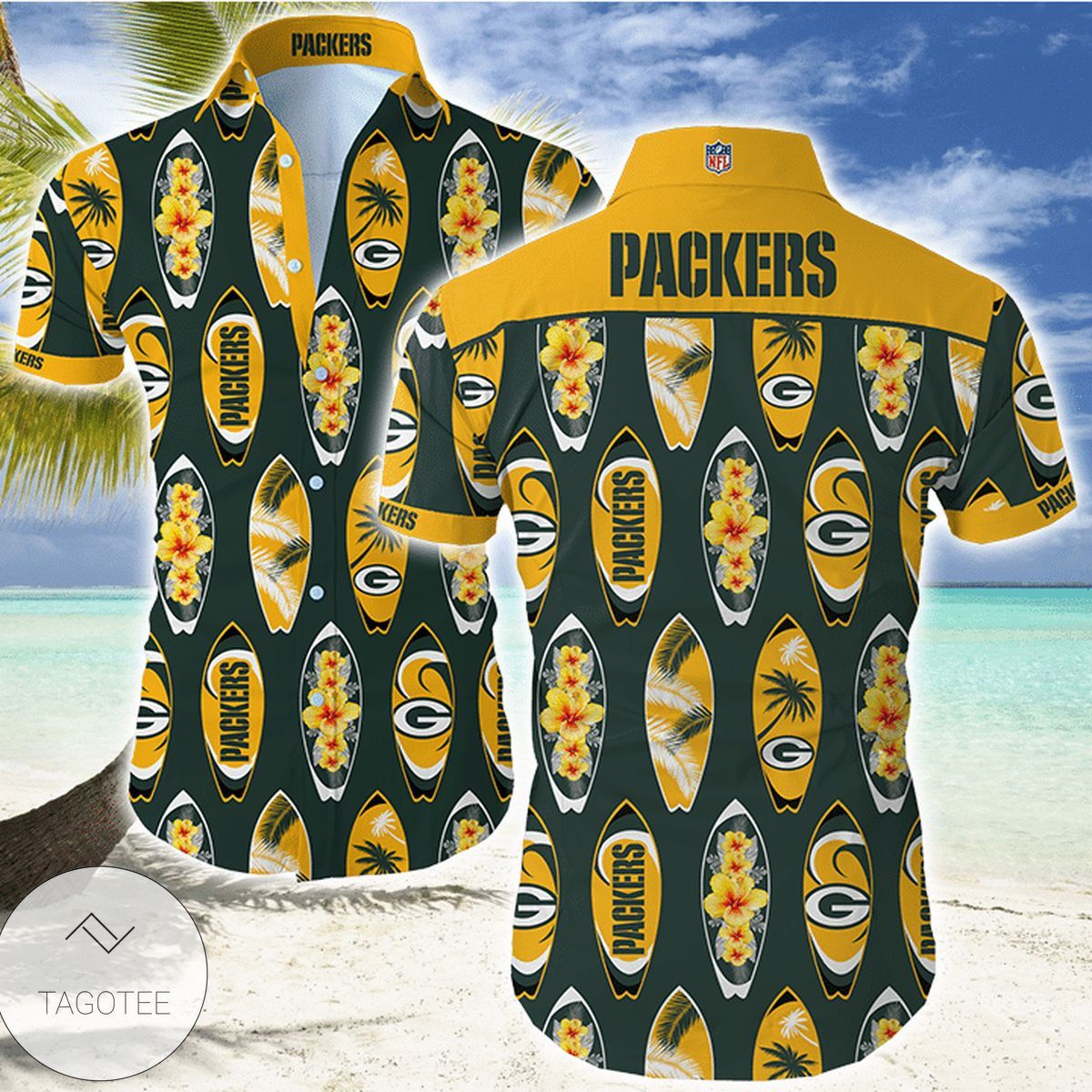 Green Bay Packers Funny Hawaiian For Men - Adult & Kids T-Shirts, Sweatshirts & Hoodies apparel design preview 1