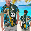 Green Bay Packers Jack Skellington Hawaiian Short - Adult & Kids T-Shirts, Sweatshirts & Hoodies apparel design preview 1
