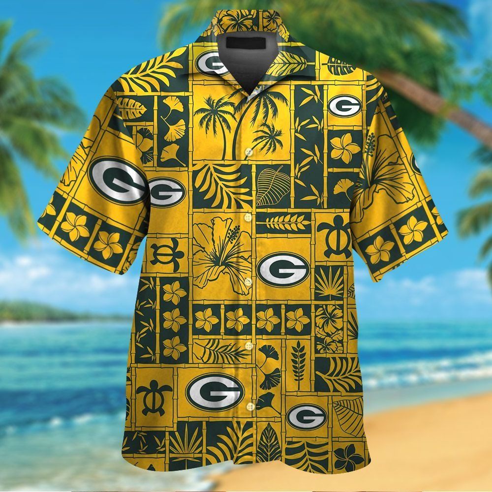 Green Bay Packers Hawaiian Tropical Design - Adult & Kids T-Shirts, Sweatshirts & Hoodies apparel design preview 1