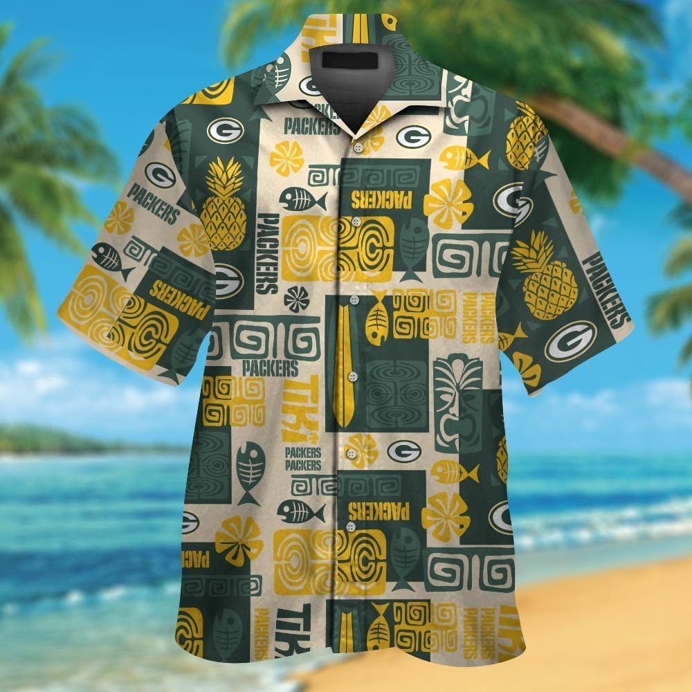 Green Bay Packers Tropical Hawaiian Design - Adult & Kids T-Shirts, Sweatshirts & Hoodies apparel design preview 1