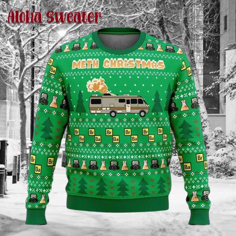Funny Chibi Breaking Bad Xmas Ugly Christmas Sweater - Holiday Gift product image 2