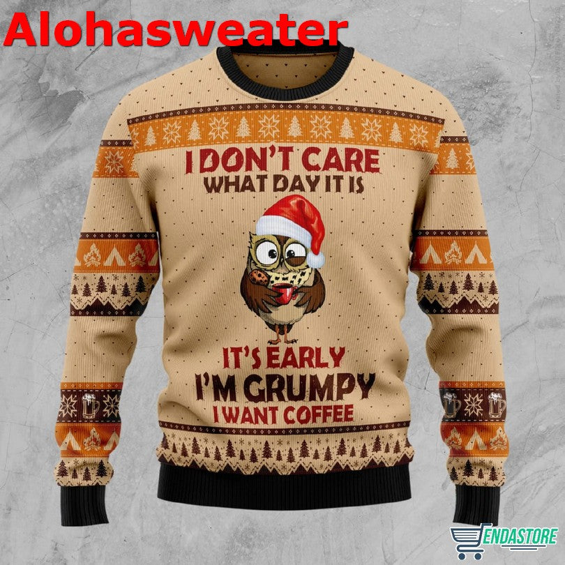 Grumpy Owl Ugly Christmas Sweater - Holiday Gift product image