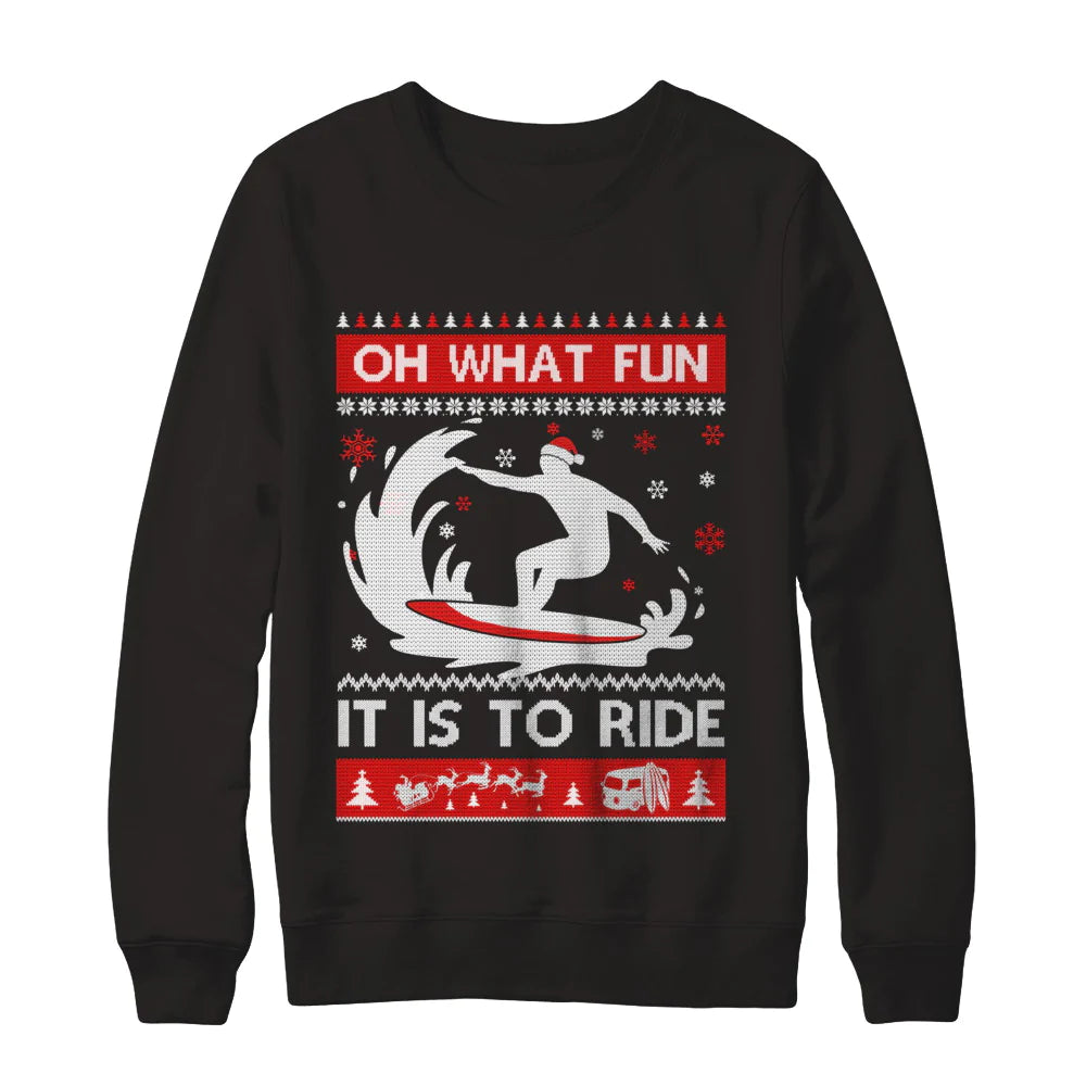 Surfing oh what fun it is to ride Christmas Sweater - Holiday Gift product image 2