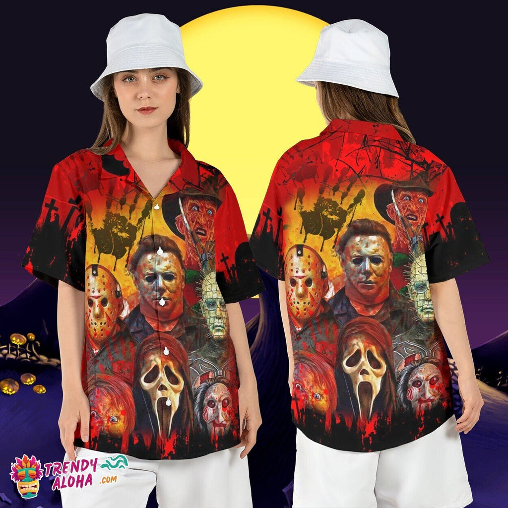 Halloween Horror Friends Slasher Michael Jason Freddy - Adult & Kids T-Shirts, Sweatshirts & Hoodies apparel design preview 1
