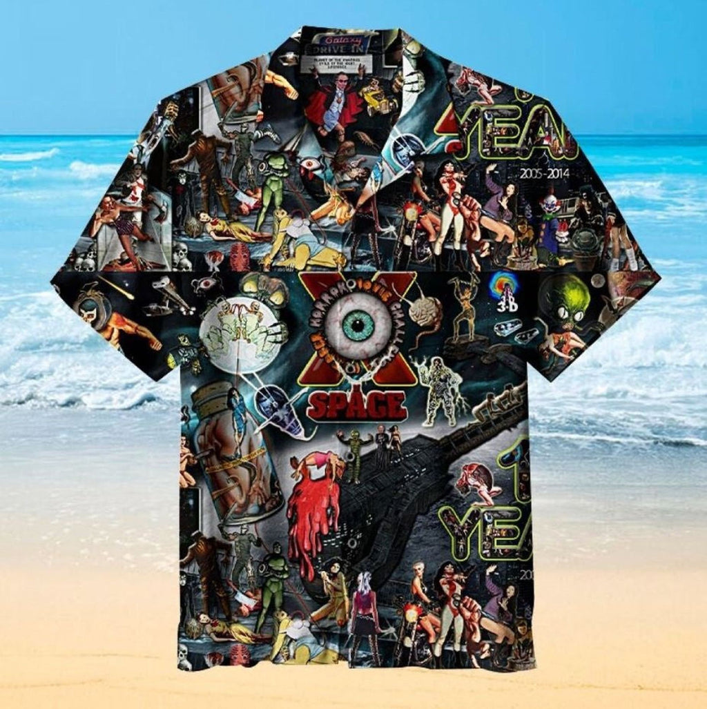 Halloween Horror Summer Theme in Hawaiian - Adult & Kids T-Shirts, Sweatshirts & Hoodies apparel design preview 1