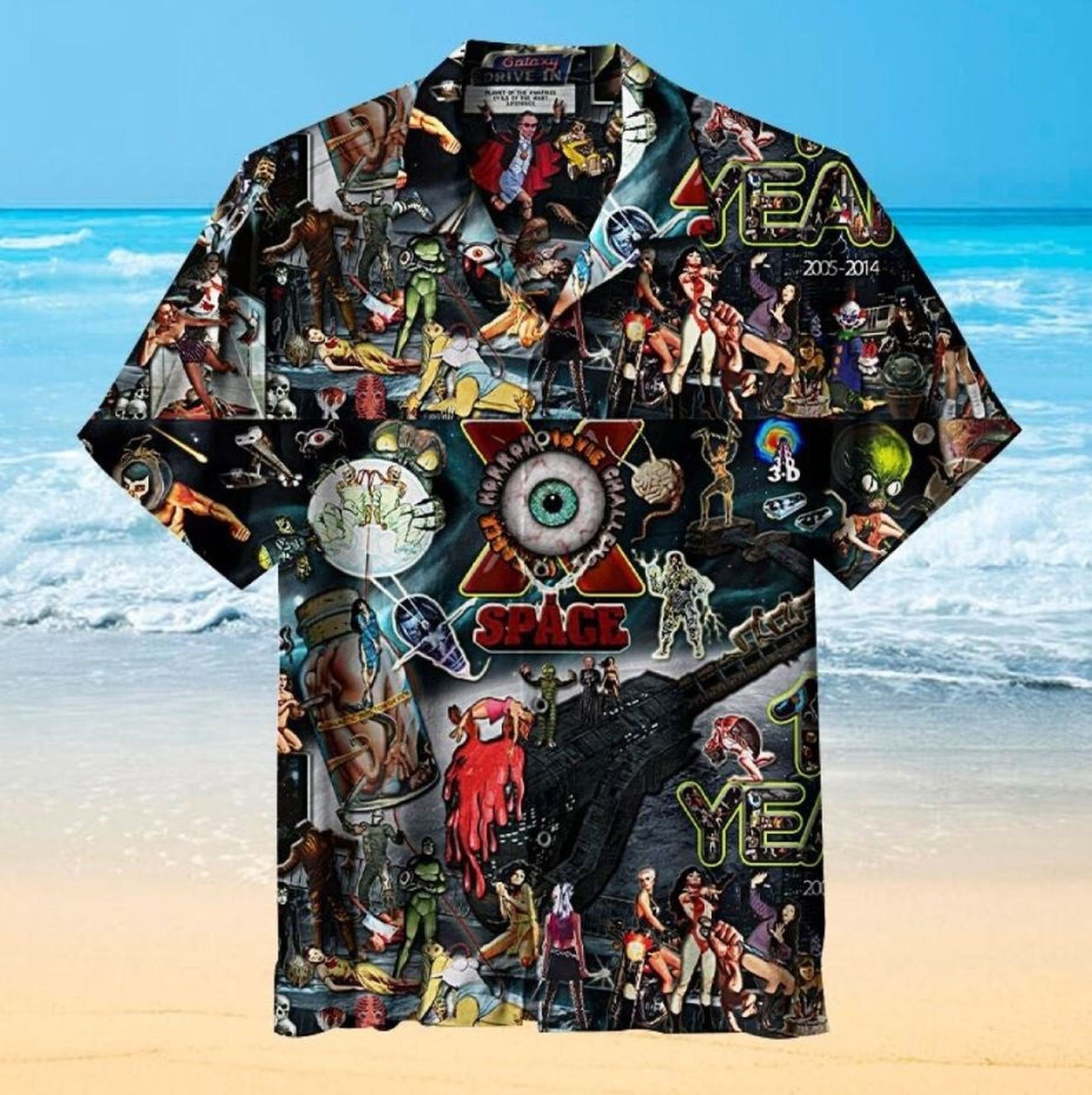 Halloween Horror Summer Theme in Hawaiian - Adult & Kids T-Shirts, Sweatshirts & Hoodies apparel design preview 1