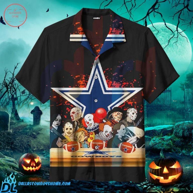 Halloween Themed Dallas Cowboys Clown Featured - Adult & Kids T-Shirts, Sweatshirts & Hoodies apparel design preview 1