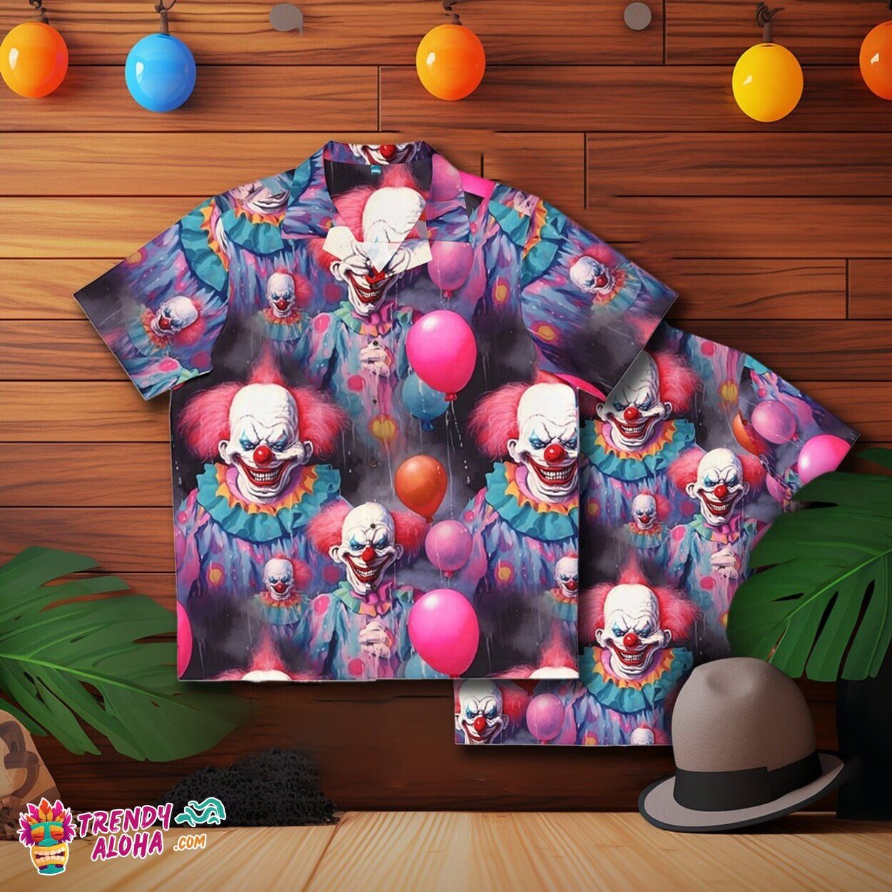 Haunted Circus Clown Hawaiian Horror Thrill Seeker - Adult & Kids T-Shirts, Sweatshirts & Hoodies apparel design preview 1