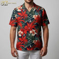 Tropical Hibiscus Men Hawaiian Floral Button Down - Adult & Kids T-Shirts, Sweatshirts & Hoodies apparel design preview 1