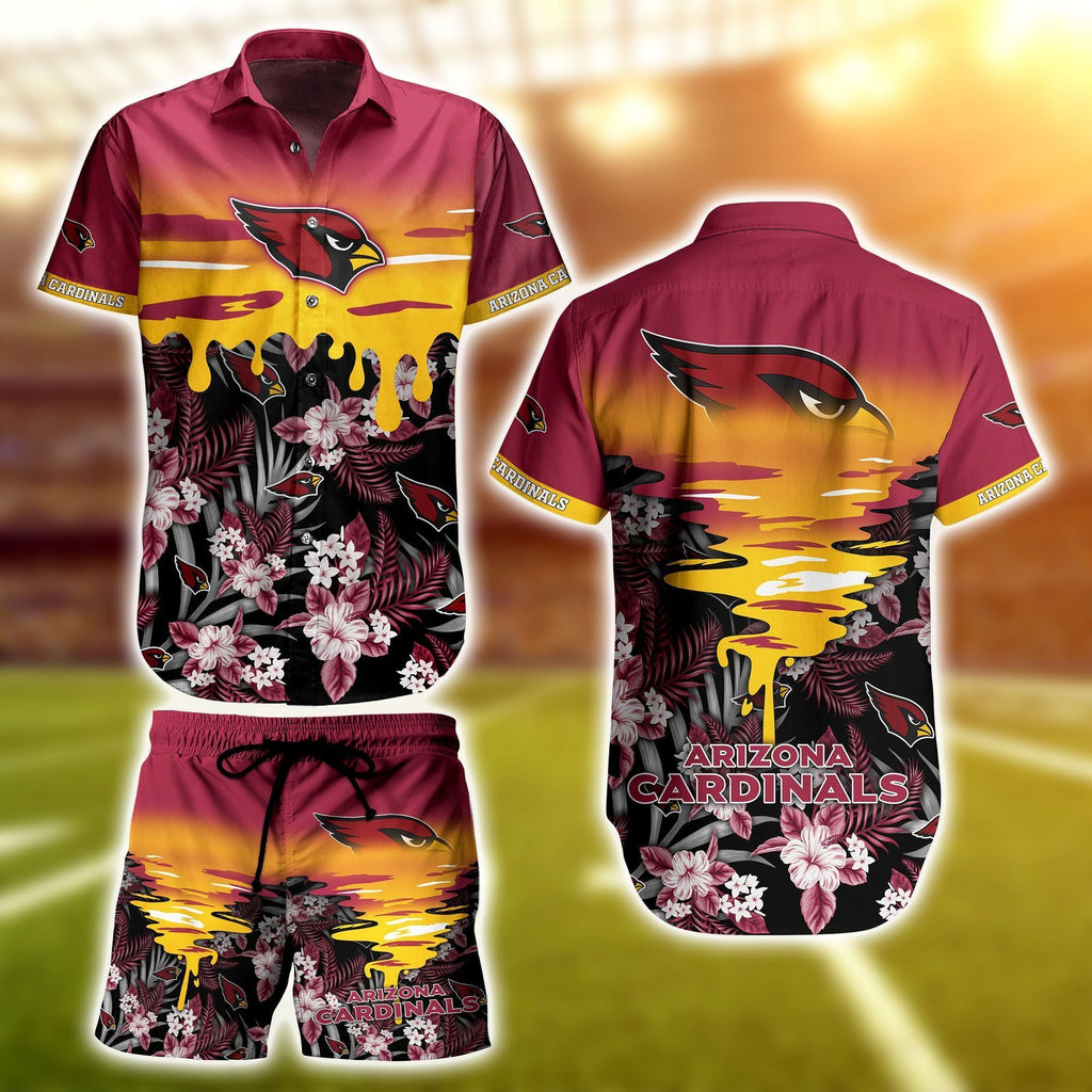 Hawaiian Outfit Series Arizona Cardinals Short Set - Adult & Kids T-Shirts, Sweatshirts & Hoodies apparel design preview 1