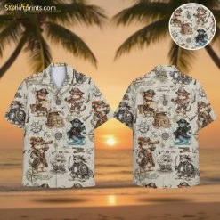 Pirate Cat Hawaiian For Men Women Tropical Themed - Adult & Kids T-Shirts, Sweatshirts & Hoodies apparel design preview 1