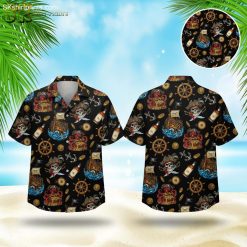 Black Pirate Hawaiian For Men Women Skull Treasure - Adult & Kids T-Shirts, Sweatshirts & Hoodies apparel design preview 1