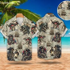 Vintage Pirate Skull Hawaiian for Men Women Treasure - Adult & Kids T-Shirts, Sweatshirts & Hoodies apparel design preview 1