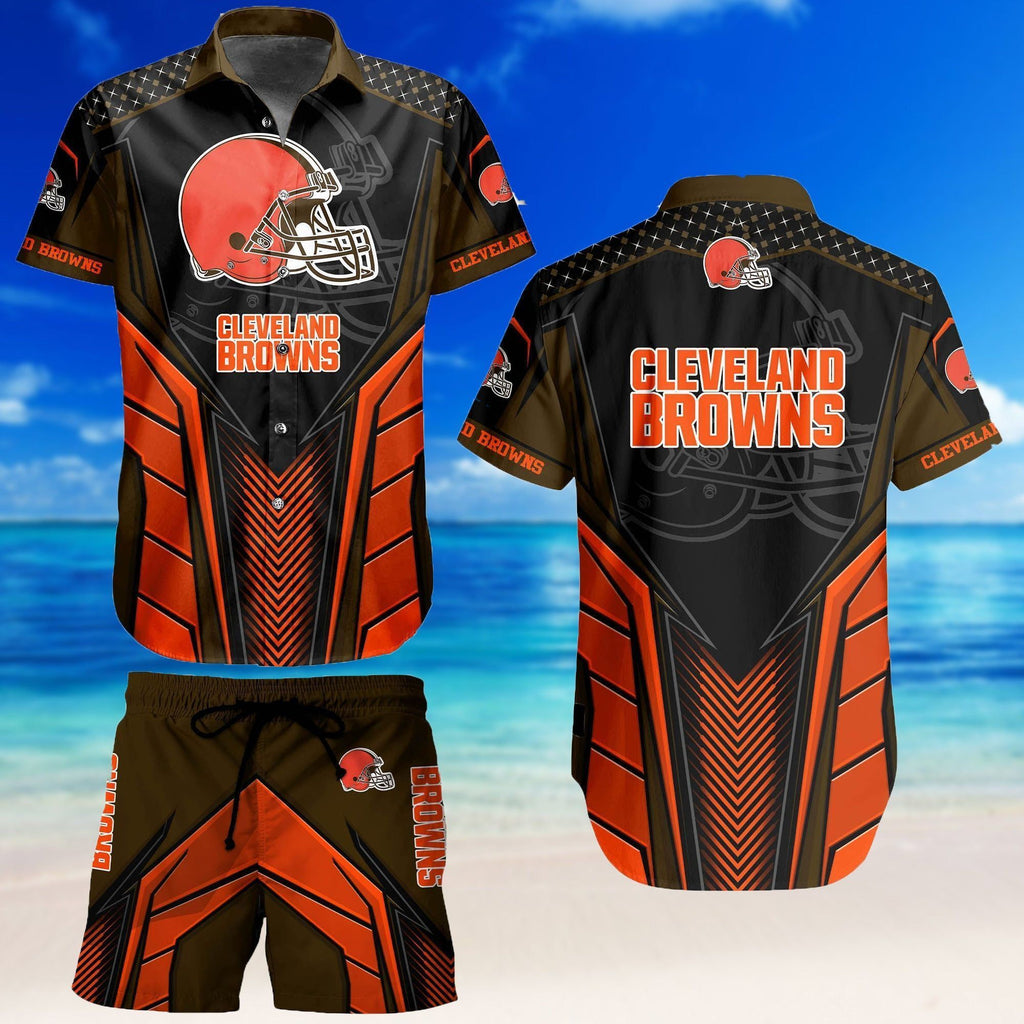 Hawaiian Set Cleveland Browns Collection Short - Adult & Kids T-Shirts, Sweatshirts & Hoodies apparel design preview 1