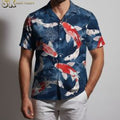 Koi Fish Hawaiian for Men Japanese Carp Short Sleeve - Adult & Kids T-Shirts, Sweatshirts & Hoodies apparel design preview 1