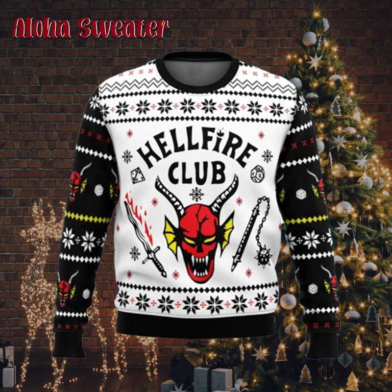 Hellfire Club Stranger Things Ugly Christmas Sweater - Holiday Gift product image