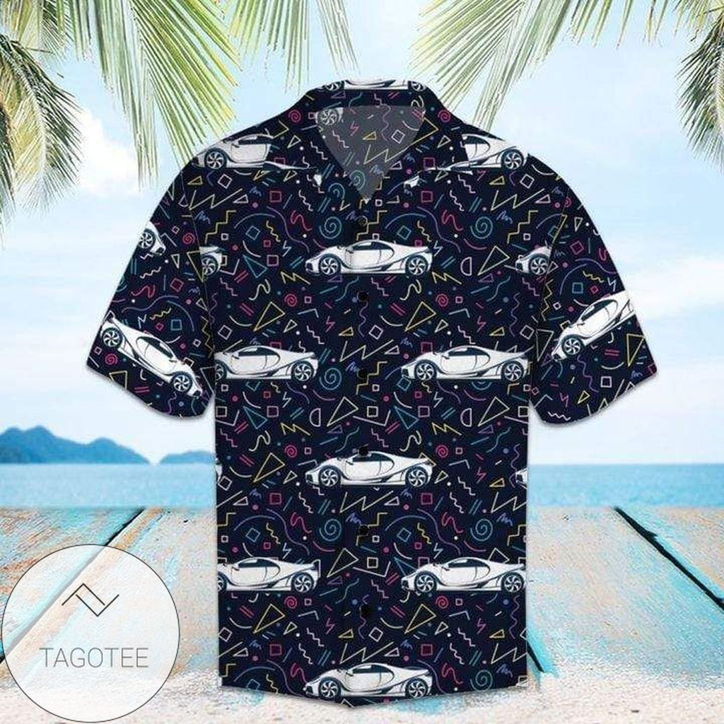 High-Octane Sport Cars Race on Hawaiian Themed Design - Adult & Kids T-Shirts, Sweatshirts & Hoodies apparel design preview 1