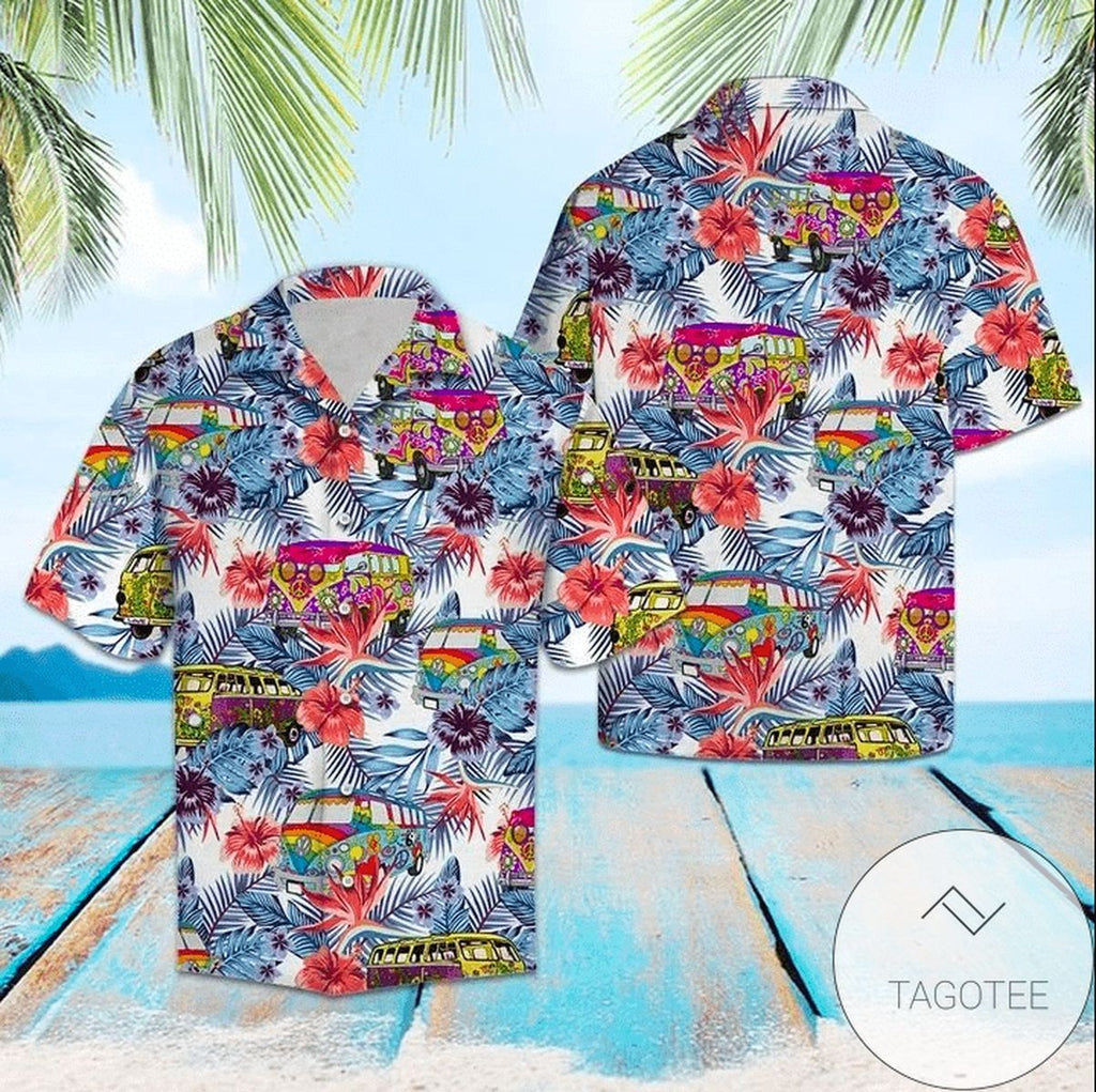 Hippie Car Cruising Through Tropical Summer on - Adult & Kids T-Shirts, Sweatshirts & Hoodies apparel design preview 1