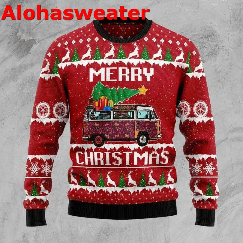 Hippie tree Xmas Christmas Sweater - Holiday Gift product image 3