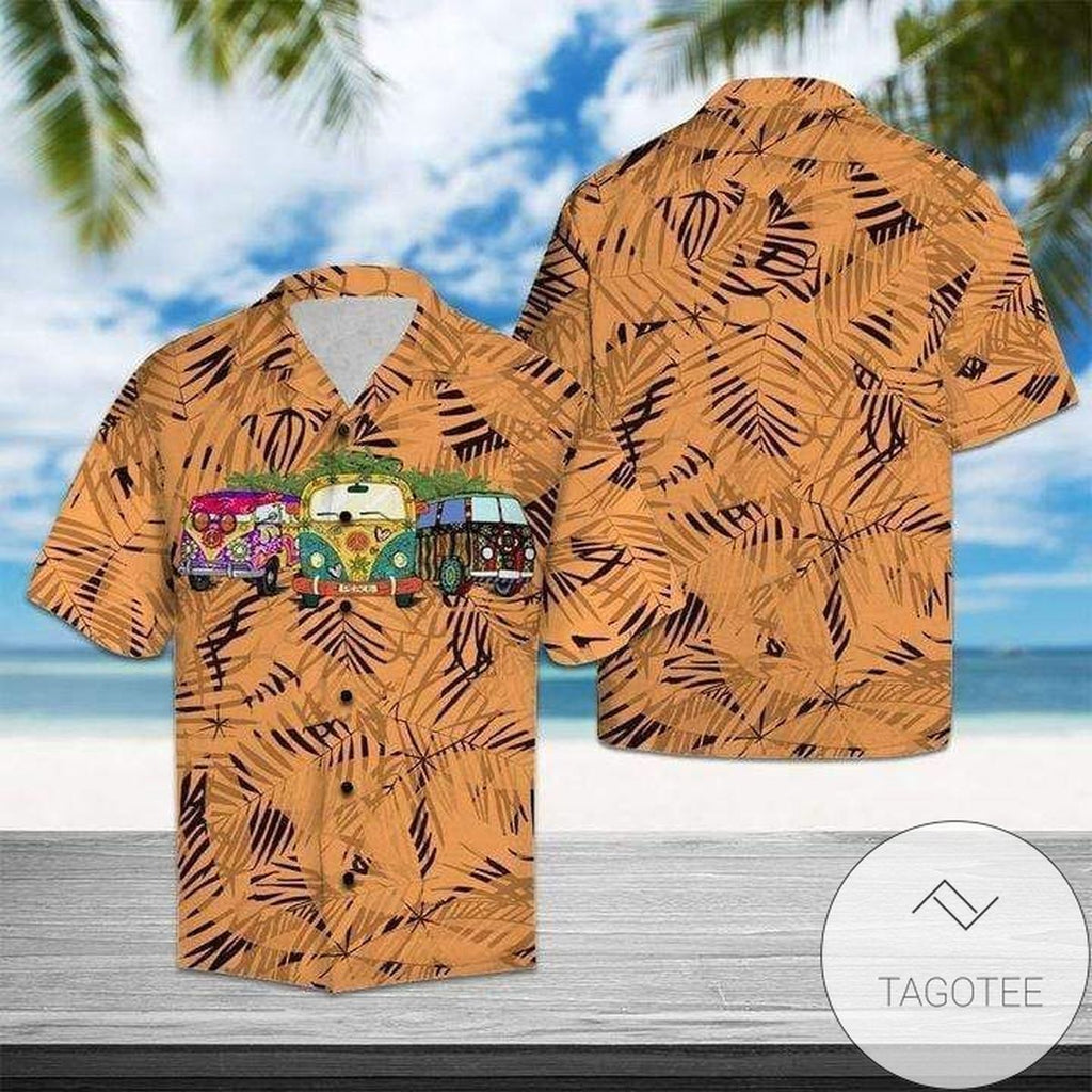 Hippie Car Showcases 70s Vibe in Orange Hawaiian - Adult & Kids T-Shirts, Sweatshirts & Hoodies apparel design preview 1